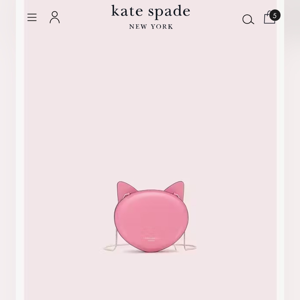 Kate Spade "Cats" Feline Face Crossbody Bag - Pink/Like new w/dust bag - Picture 15 of 16